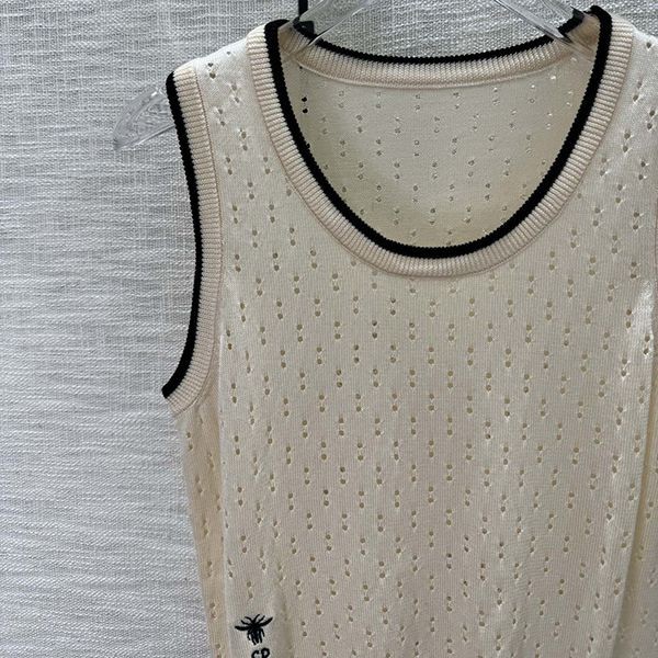 新色☆希少 ディオール ニット ベスト コピー ハニー刺繍 dek59855